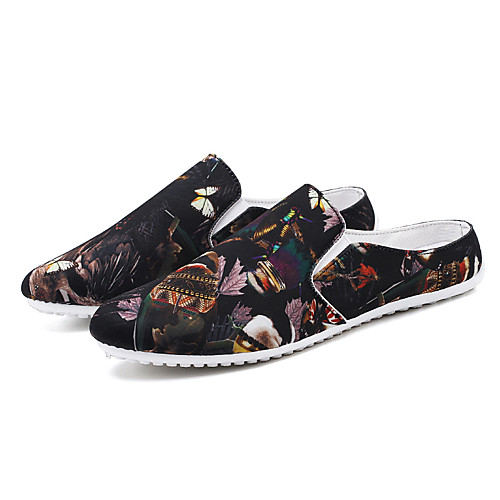 

Men's Spring & Summer / Fall & Winter Casual Daily Outdoor Clogs & Mules Walking Shoes Faux Leather / PU Breathable Waterproof Non-slipping Black Slogan