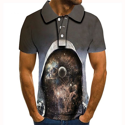 

Men's Graphic 3D Print Print Polo Daily Gray / Short Sleeve