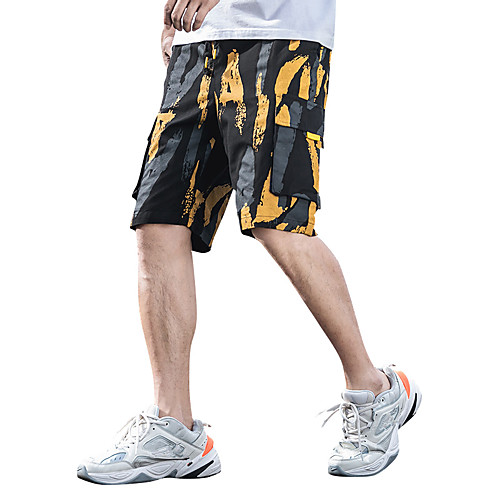 

Men's Sporty Basic Slim Shorts Pants - Solid Colored Patterned Cotton Summer White Yellow US32 / UK32 / EU40 / US34 / UK34 / EU42 / US36 / UK36 / EU44