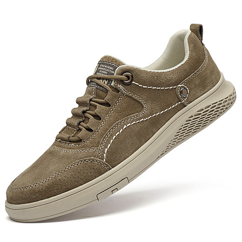 

Men's Pigskin Spring & Summer / Fall & Winter Sneakers Walking Shoes Breathable Khaki / Beige