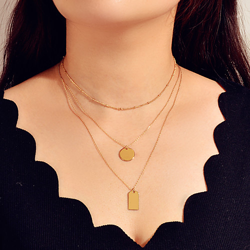 

Women's Necklace Vertical / Gold bar Statement Boho Punk Africa Chrome Gold 49.5 cm Necklace Jewelry 2pcs For Wedding Party Evening Engagement Prom Beach
