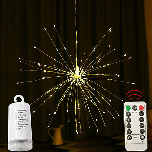 

Festival Stellar Ball Pendant String Lights 120 Leds DIY Fireworks Copper Fairy Garland Christmas Lights Outdoor Twinkling Light