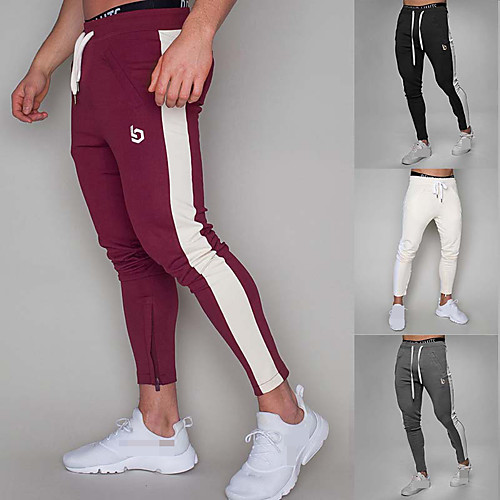 

Men's High Waist Jogger Pants Joggers Running Pants Track Pants Sports Pants 1pc Side-Stripe Drawstring Elastane Sports Bottoms Running Walking Jogging Training Breathable Moisture Wicking Soft