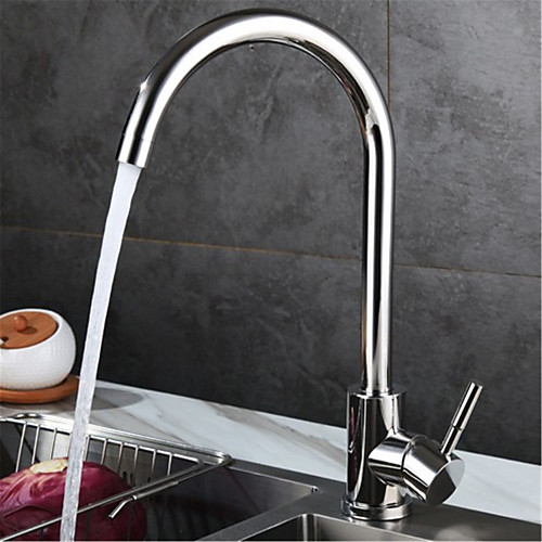 

Stainless Steel Mirror Light Kitchen Faucet Mirror Light Hot And Cold Dish Basin Rotatable Faucet