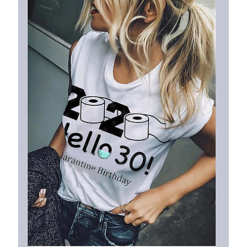 

Women's Graphic Prints Print T-shirt Basic Daily White