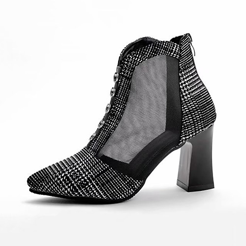 

Women's Boots Spring & Fall / Spring & Summer Chunky Heel Pointed Toe Daily Party & Evening Faux Leather White / Black