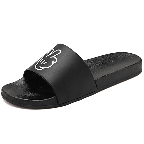 

Men's Summer Casual Daily Slippers & Flip-Flops PVC Breathable Black