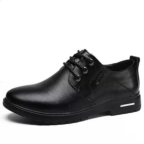 

Men's Summer Casual Daily Oxfords Leather / PU Non-slipping Black / Brown