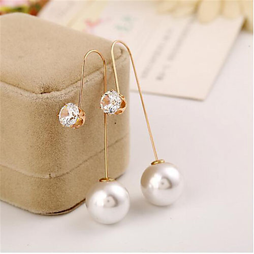 

Women's Hoop Earrings Classic Fashion Stylish Imitation Pearl Earrings Jewelry Gold For Gift Festival 1 Pair