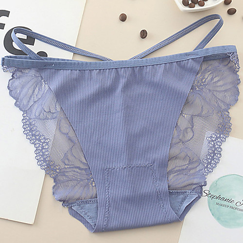 

Women's Lace / Cut Out / Basic Brief - Normal Mid Waist Blushing Pink Red Blue One-Size