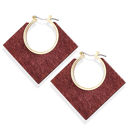 

Women's Earrings Geometrical Princess Holiday Rock Fashion Wooden Earrings Jewelry Black / Yellow / Brown For Date Vacation Street 1 Pair