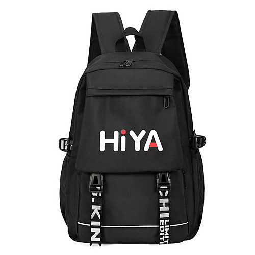 

Large Capacity Oxford Cloth Zipper Commuter Backpack Solid Color Daily Black