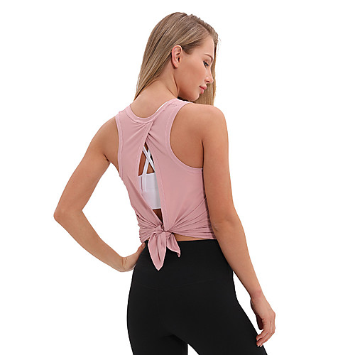 

Women's Yoga Top Split Fashion Black Pink Elastane Running Fitness Gym Workout Vest / Gilet Top Sport Activewear Breathable Comfort Quick Dry Stretchy