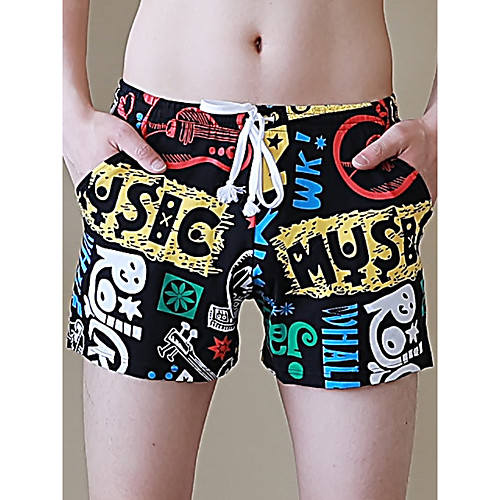 

Men's Basic Black Blue Royal Blue Swim Trunk Beach board shorts Swimwear Swimsuit - Color Block Breathable M L XL Black