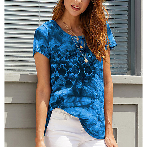 

Women's Tie Dye T-shirt Daily Blue / Red / Yellow / Gray