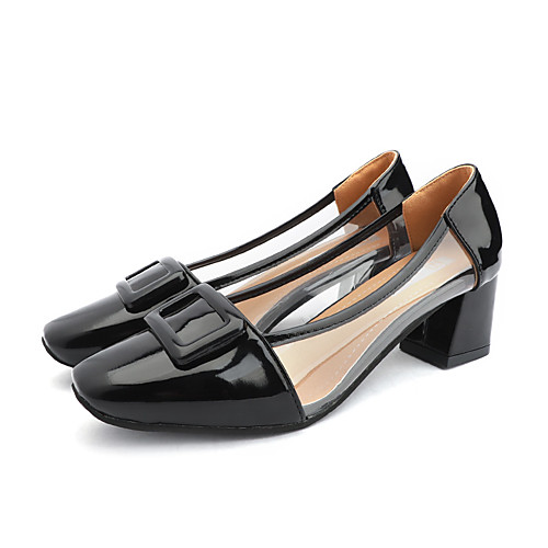 

Women's Heels Spring & Fall / Spring & Summer Block Heel Square Toe Casual Daily PU Pink / White / Black