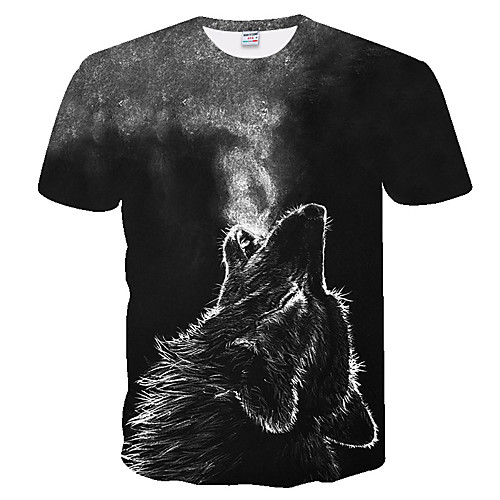 

Men's 3D T-shirt Basic Daily Round Neck Black / Short Sleeve