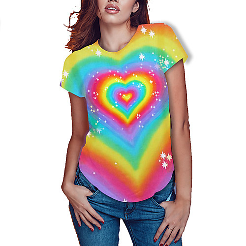 

Women's Plus Size Rainbow Graphic Pride Day Print Loose T-shirt Basic Rainbow