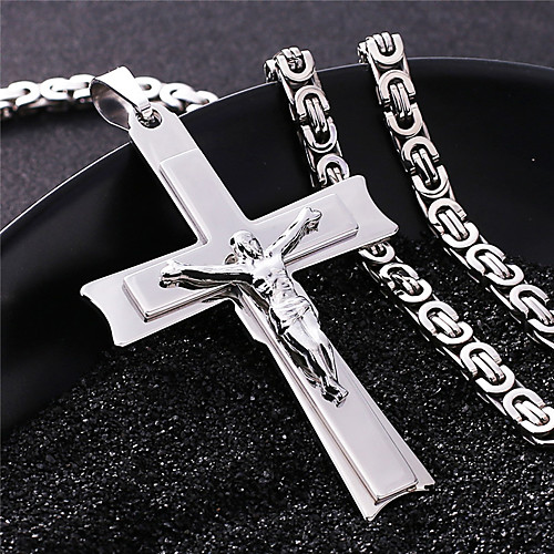 

Men's Necklace Crossover Artistic Classic Titanium Steel Silver 55 cm Necklace Jewelry 1pc For Anniversary Street Festival