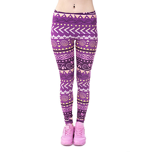 

Women's Yoga Pants 3D Print Purple Elastane Yoga Running Fitness Tights Leggings Sport Activewear Quick Dry Tummy Control Butt Lift Moisture Wicking High Elasticity Skinny