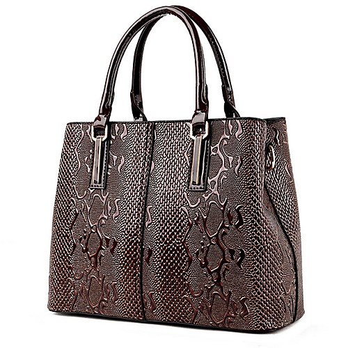 

Women's Zipper PU Top Handle Bag Solid Color Wine / Blue / Brown