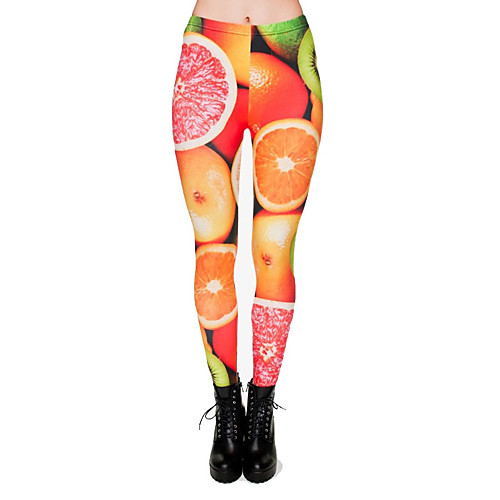 

Women's Yoga Pants 3D Print Orange Elastane Yoga Running Fitness Tights Leggings Sport Activewear Quick Dry Tummy Control Butt Lift Moisture Wicking High Elasticity Skinny