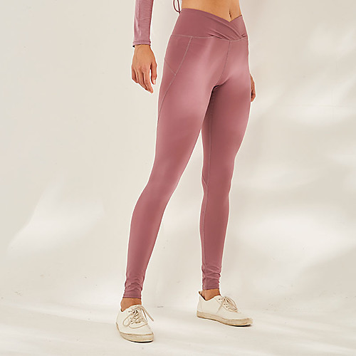 

Women's High Waist Yoga Pants Criss Cross Waist Fashion White Black Purple Army Green Green Elastane Yoga Running Fitness Tights Leggings Sport Activewear Butt Lift Moisture Wicking Power Flex High