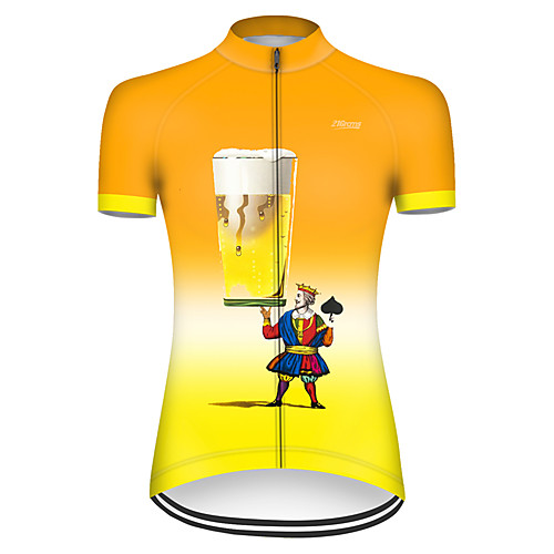 

21Grams Women's Short Sleeve Cycling Jersey Nylon Orange Gradient Oktoberfest Beer Poker Bike Jersey Top Mountain Bike MTB Road Bike Cycling Breathable Quick Dry Sports Clothing Apparel