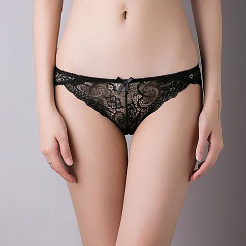 

Women's Lace / Bow Cotton Brief - EU / US Size Mid Waist Wine White Black One-Size