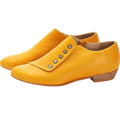 

Women's Loafers & Slip-Ons Spring / Fall Block Heel Pointed Toe Daily PU Mid-Calf Boots Black / Yellow / Green