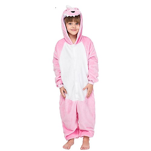 

Kid's Elementary Kigurumi Pajamas Dinosaur Onesie Pajamas Flannel polyester fibre Pink / Dark Green Cosplay For Boys and Girls Animal Sleepwear Cartoon Festival / Holiday Costumes / Leotard / Onesie