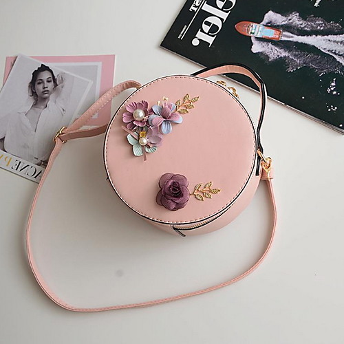 

Women's Zipper PU Crossbody Bag Embroidery White / Black / Blushing Pink