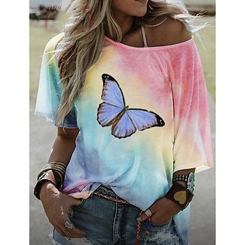 

Women's Tie Dye Animal T-shirt Daily Blue / Purple / Red / Yellow