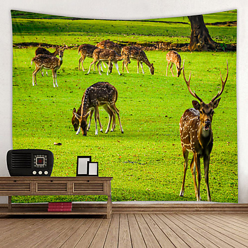 

Deer Herd Digital Printed Tapestry Decor Wall Art Tablecloths Bedspread Picnic Blanket Beach Throw Tapestries Colorful Bedroom Hall Dorm Living Room Hanging