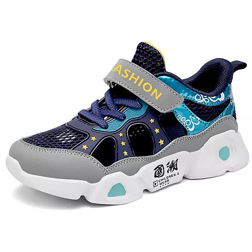 

Boys' Comfort Mesh / PU Trainers / Athletic Shoes Big Kids(7years ) Running Shoes Dark Blue / Gray Spring