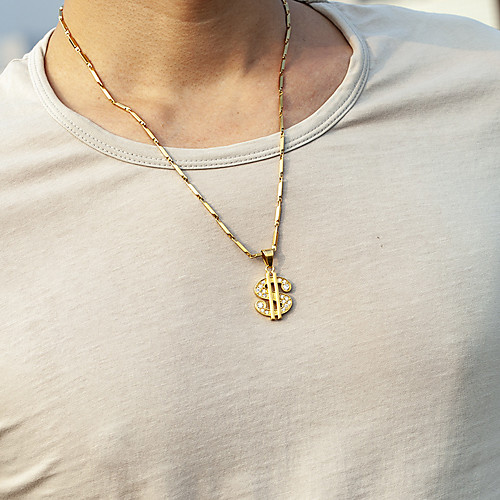 

Men's Necklace Statement Unique Design Trendy Fashion Stainless Steel Gold 55 cm Necklace Jewelry 1pc For Party Evening Sport Street