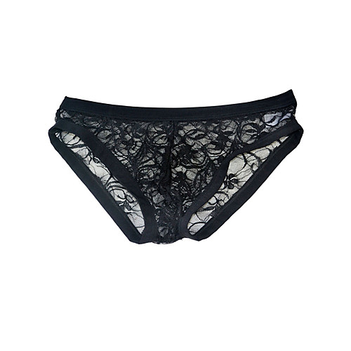 

Men's Lace / Mesh Boxers Underwear - Normal Low Waist Black Red M L XL