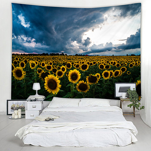 

Sunflower Flower Digital Printed Tapestry Decor Wall Art Tablecloths Bedspread Picnic Blanket Beach Throw Tapestries Colorful Bedroom Hall Dorm Living Room Hanging