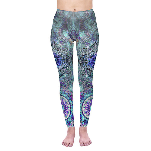 

Women's Yoga Pants 3D Print Blue Elastane Yoga Running Fitness Tights Leggings Sport Activewear Quick Dry Tummy Control Butt Lift Moisture Wicking High Elasticity Skinny