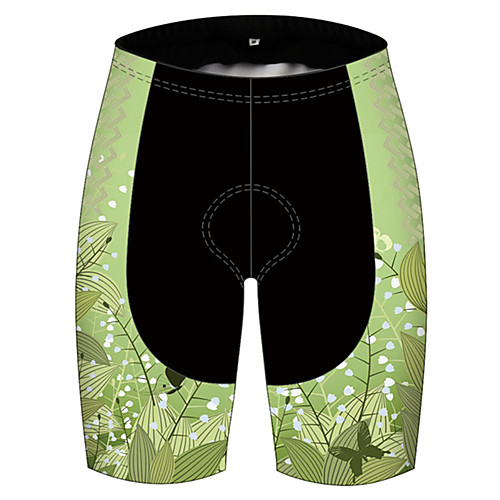 

21Grams Men's Cycling Shorts Bike Bottoms Quick Dry Sports Floral Botanical Black / Green Mountain Bike MTB Road Bike Cycling Clothing Apparel Bike Wear / Stretchy