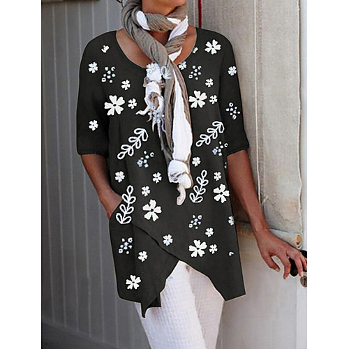 

Women's Shift Dress Dress - Half Sleeve Floral Summer Casual 2020 Black Blue Khaki S M L XL XXL XXXL XXXXL XXXXXL