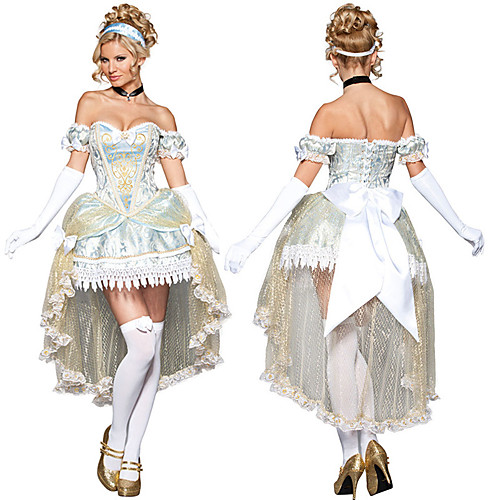 

Princess Cinderella Dress Outfits Women's Movie Cosplay Cosplay Halloween Light Blue Dress Gloves Headwear Children's Day Masquerade Tulle Polyester