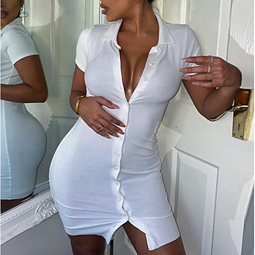 

2020 SUMMER Sexy Mini Button Up Dress