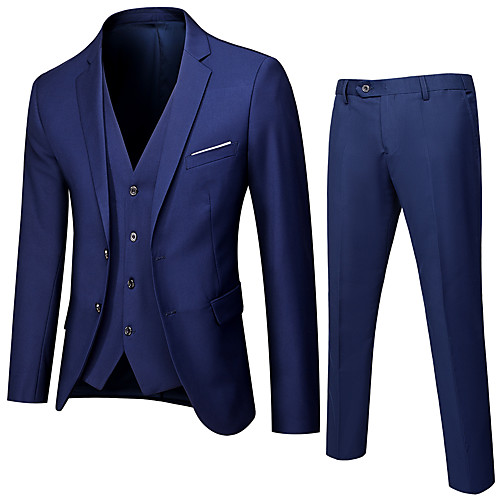 

Tuxedos Standard Fit Notch Single Breasted Two-buttons Polyester Solid Colored