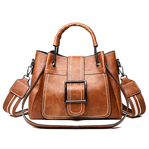 

Women's PU Top Handle Bag Solid Color Black / Blushing Pink / Brown