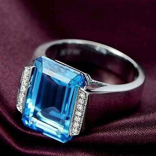 

Women's Ring Belle Ring AAA Cubic Zirconia 1pc Ocean Blue Copper Silver-Plated Irregular Statement Luxury Party Evening Gift Jewelry Geometrical Wearable