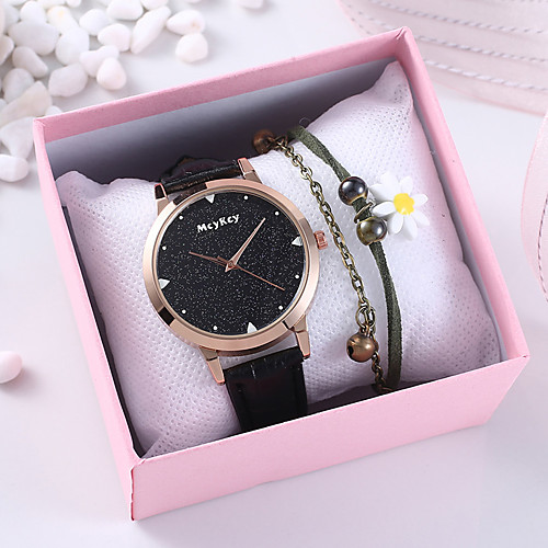 

Women's Quartz Watches New Arrival Fashion Black Purple PU Leather Chinese Quartz Black Purple Chronograph Cute Creative 2 Piece Analog One Year Battery Life