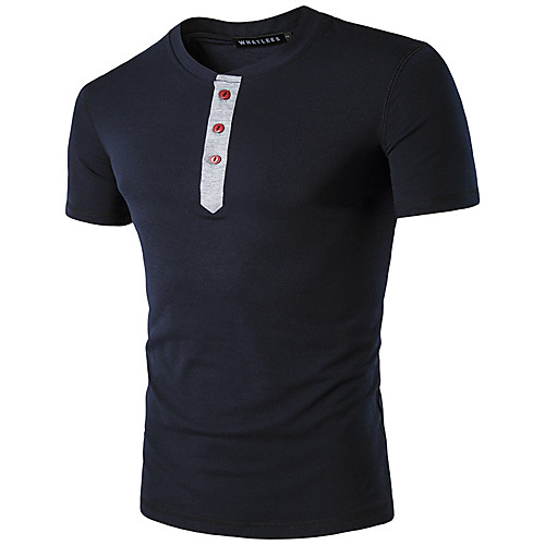 

Men's Solid Colored T-shirt Basic Street chic Daily Work Round Neck White / Black / Army Green / Khaki / Light gray / Dark Gray / Short Sleeve