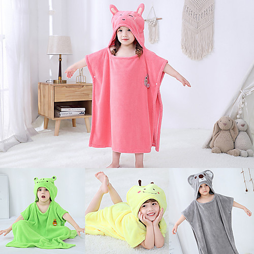 

Kid's Bathrobe Oodie Anime Rabbit Bunny Onesie Pajamas Flannelette Yellow / Pink / Blue Cosplay For Boys and Girls Animal Sleepwear Cartoon Festival / Holiday Costumes