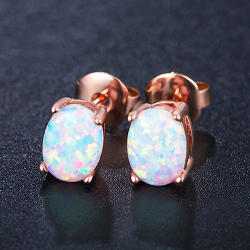 

Women's Opal Earrings Geometrical Trendy Romantic Sweet Fashion Earrings Jewelry Rose Gold / White For Party Evening Gift Prom Date Birthday